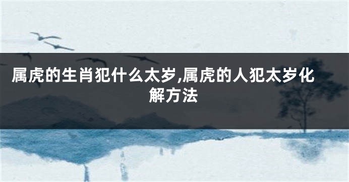 属虎的生肖犯什么太岁,属虎的人犯太岁化解方法