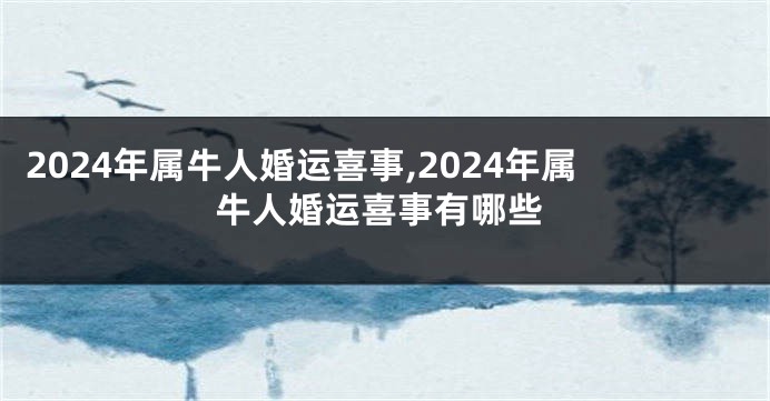 2024年属牛人婚运喜事,2024年属牛人婚运喜事有哪些