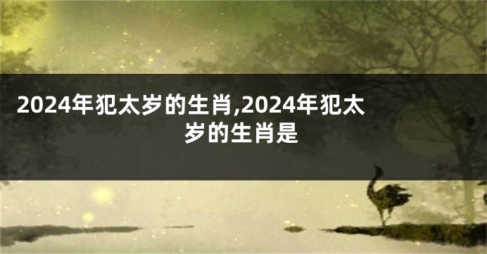 2024年犯太岁的生肖,2024年犯太岁的生肖是