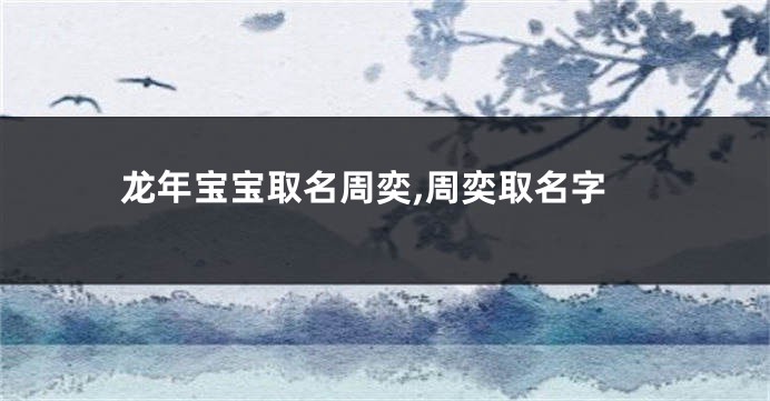 龙年宝宝取名周奕,周奕取名字