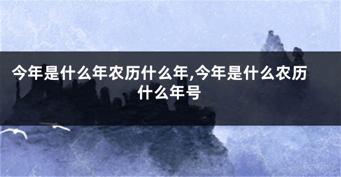 今年是什么年农历什么年,今年是什么农历什么年号