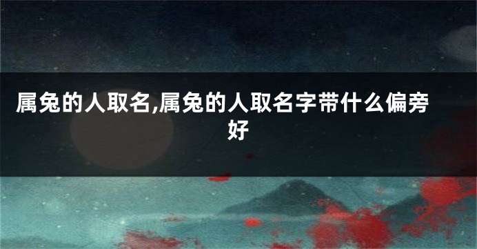 属兔的人取名,属兔的人取名字带什么偏旁好