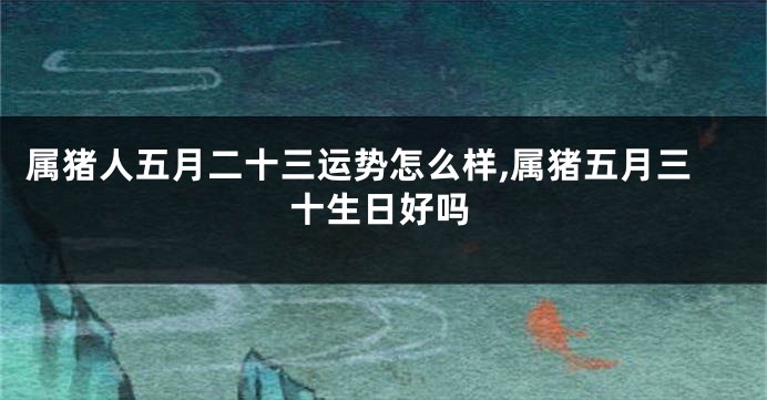 属猪人五月二十三运势怎么样,属猪五月三十生日好吗