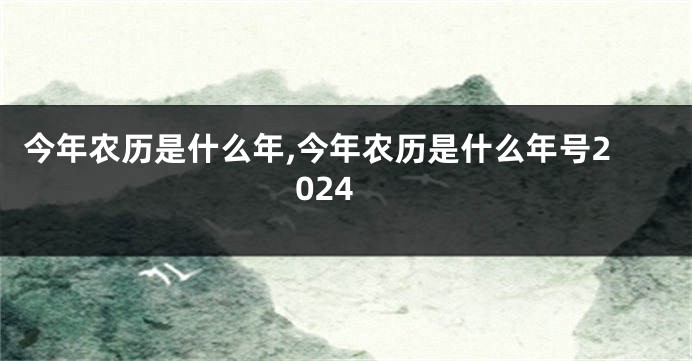 今年农历是什么年,今年农历是什么年号2024