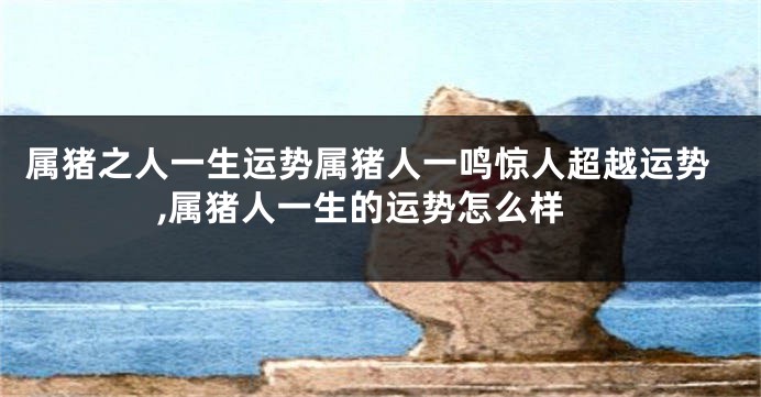 属猪之人一生运势属猪人一鸣惊人超越运势,属猪人一生的运势怎么样