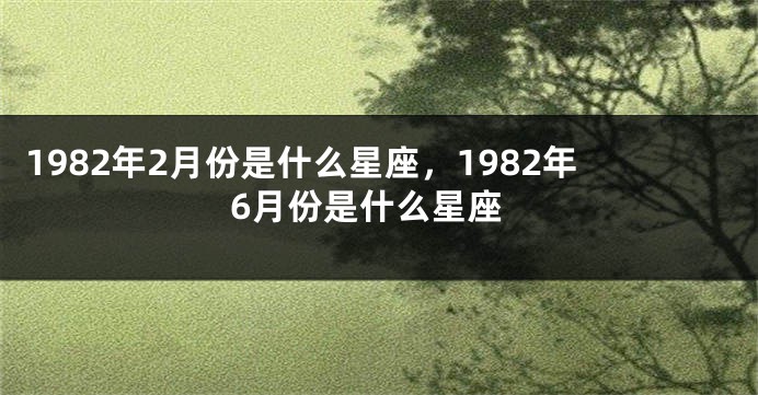 1982年2月份是什么星座，1982年6月份是什么星座