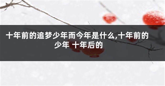 十年前的追梦少年而今年是什么,十年前的少年 十年后的