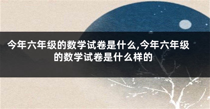 今年六年级的数学试卷是什么,今年六年级的数学试卷是什么样的