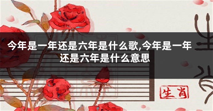 今年是一年还是六年是什么歌,今年是一年还是六年是什么意思