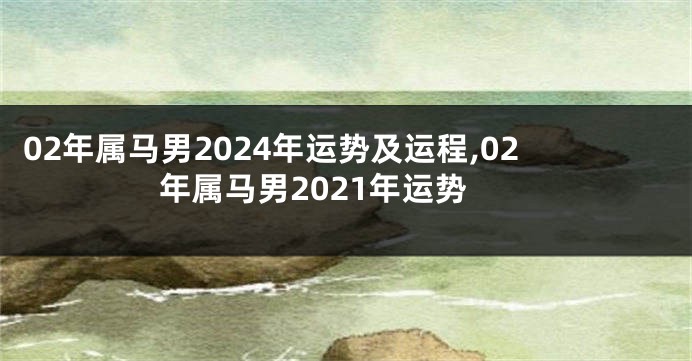 02年属马男2024年运势及运程,02年属马男2021年运势