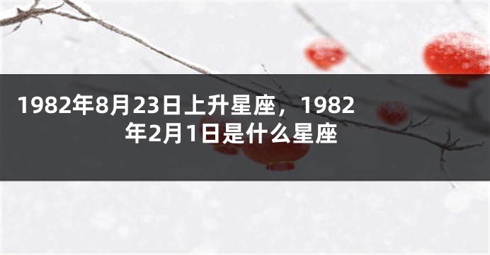 1982年8月23日上升星座，1982年2月1日是什么星座