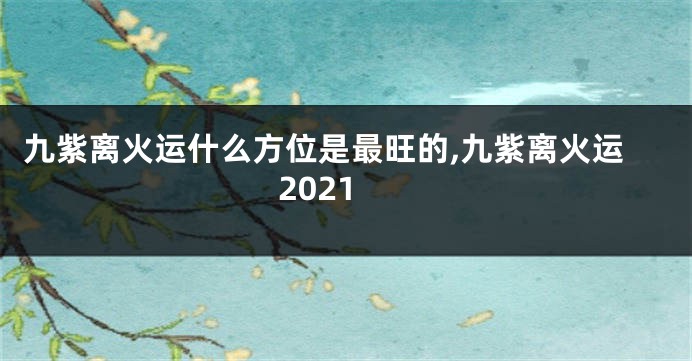 九紫离火运什么方位是最旺的,九紫离火运2021