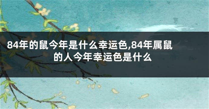 84年的鼠今年是什么幸运色,84年属鼠的人今年幸运色是什么