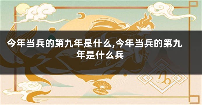 今年当兵的第九年是什么,今年当兵的第九年是什么兵