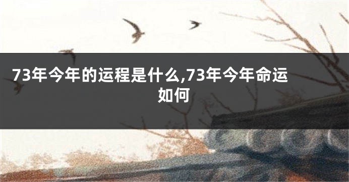 73年今年的运程是什么,73年今年命运如何