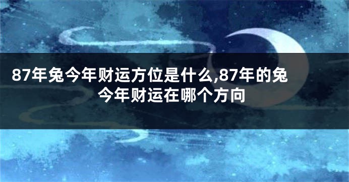 87年兔今年财运方位是什么,87年的兔今年财运在哪个方向