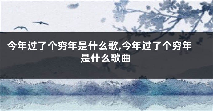 今年过了个穷年是什么歌,今年过了个穷年是什么歌曲