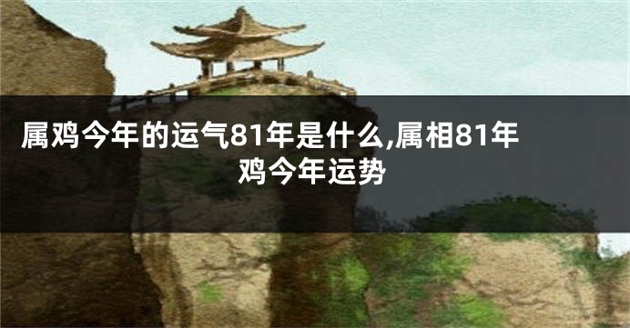 属鸡今年的运气81年是什么,属相81年鸡今年运势