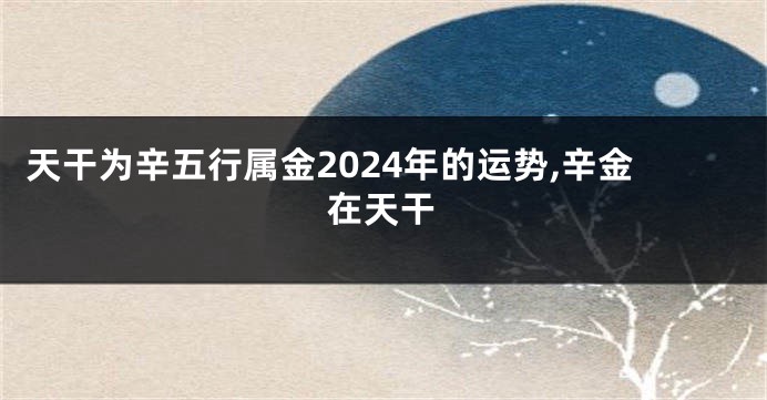 天干为辛五行属金2024年的运势,辛金在天干