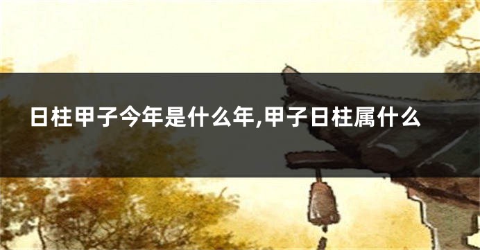 日柱甲子今年是什么年,甲子日柱属什么