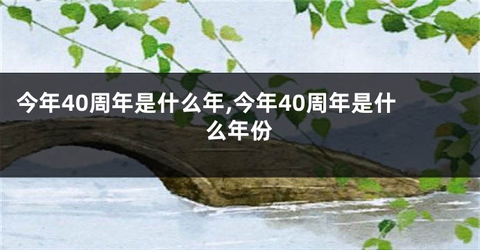 今年40周年是什么年,今年40周年是什么年份