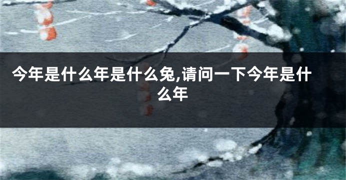 今年是什么年是什么兔,请问一下今年是什么年