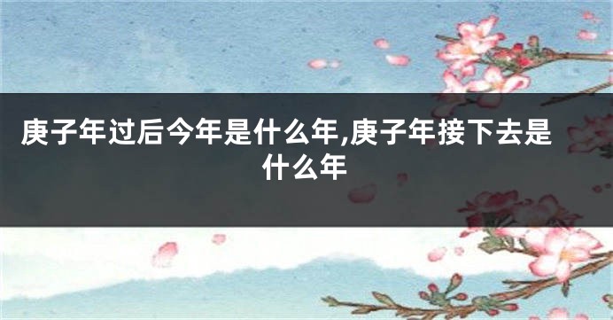 庚子年过后今年是什么年,庚子年接下去是什么年