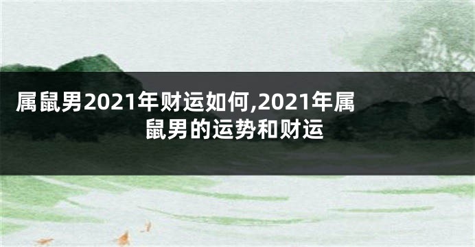 属鼠男2021年财运如何,2021年属鼠男的运势和财运