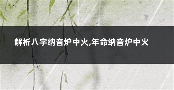 解析八字纳音炉中火,年命纳音炉中火