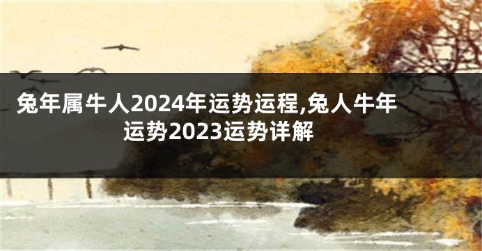 兔年属牛人2024年运势运程,兔人牛年运势2023运势详解