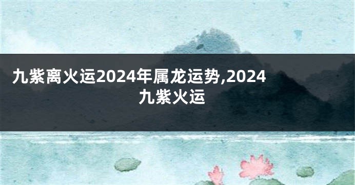 九紫离火运2024年属龙运势,2024 九紫火运