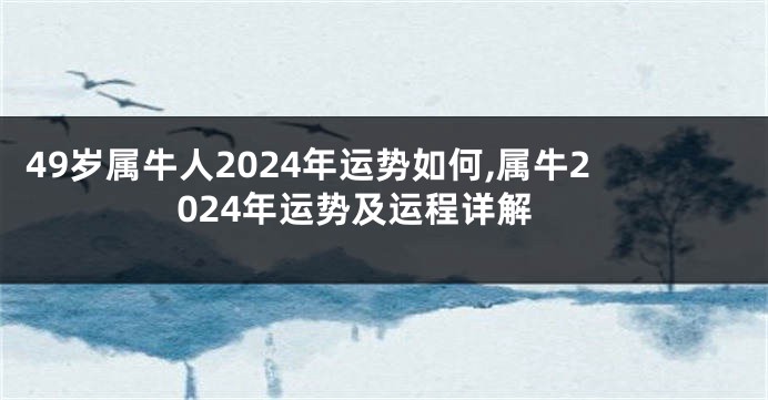 49岁属牛人2024年运势如何,属牛2024年运势及运程详解