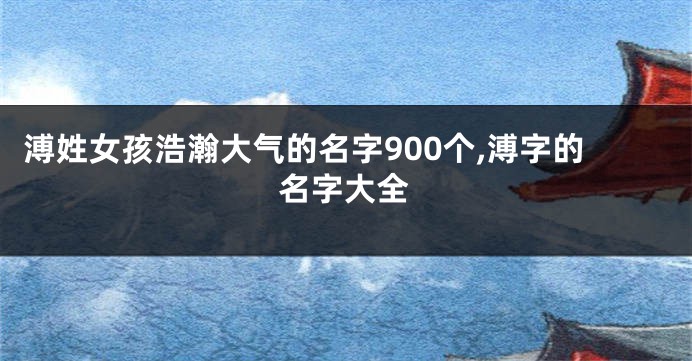 溥姓女孩浩瀚大气的名字900个,溥字的名字大全