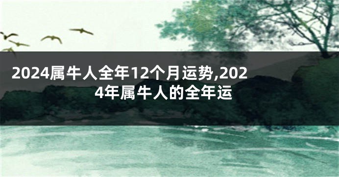 2024属牛人全年12个月运势,2024年属牛人的全年运