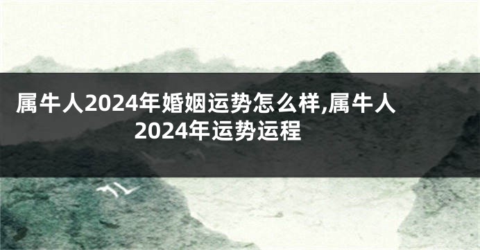 属牛人2024年婚姻运势怎么样,属牛人2024年运势运程