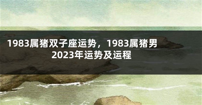 1983属猪双子座运势，1983属猪男2023年运势及运程