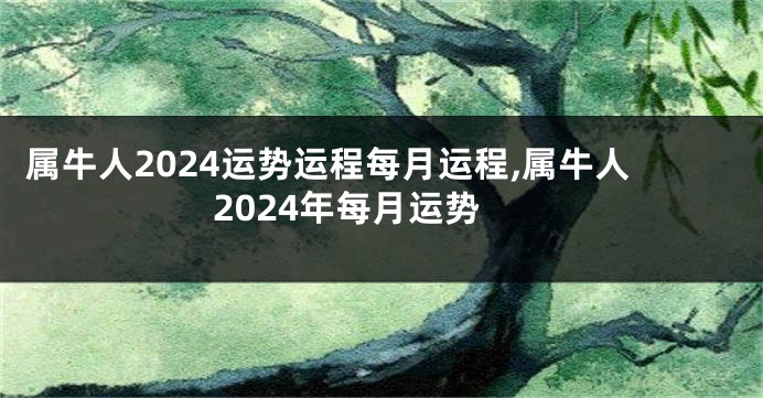 属牛人2024运势运程每月运程,属牛人2024年每月运势