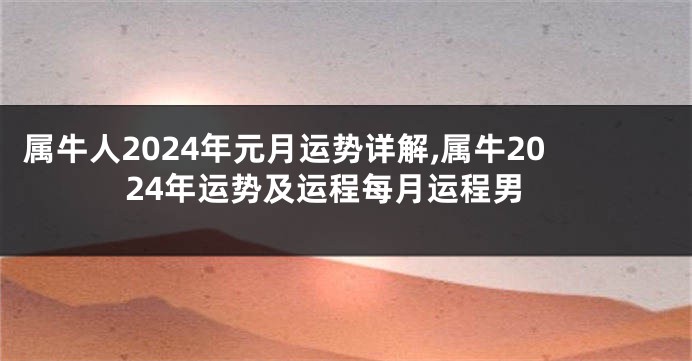 属牛人2024年元月运势详解,属牛2024年运势及运程每月运程男