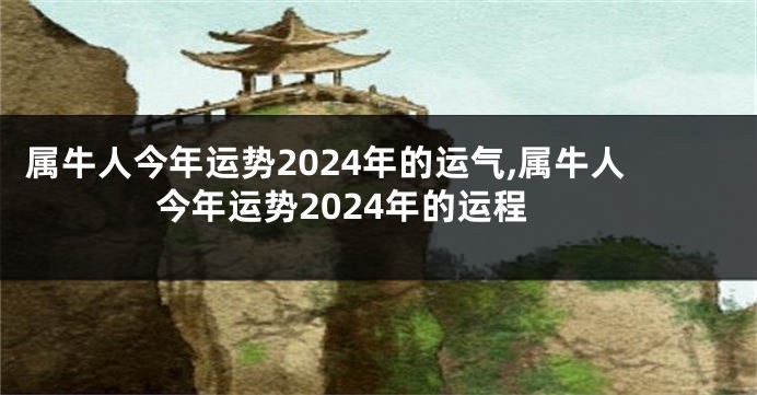 属牛人今年运势2024年的运气,属牛人今年运势2024年的运程