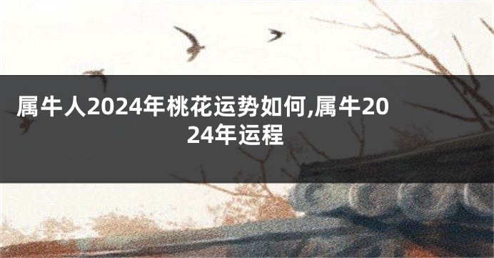 属牛人2024年桃花运势如何,属牛2024年运程