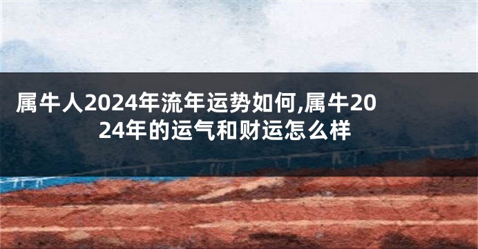 属牛人2024年流年运势如何,属牛2024年的运气和财运怎么样