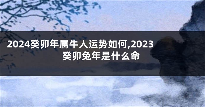 2024癸卯年属牛人运势如何,2023癸卯兔年是什么命