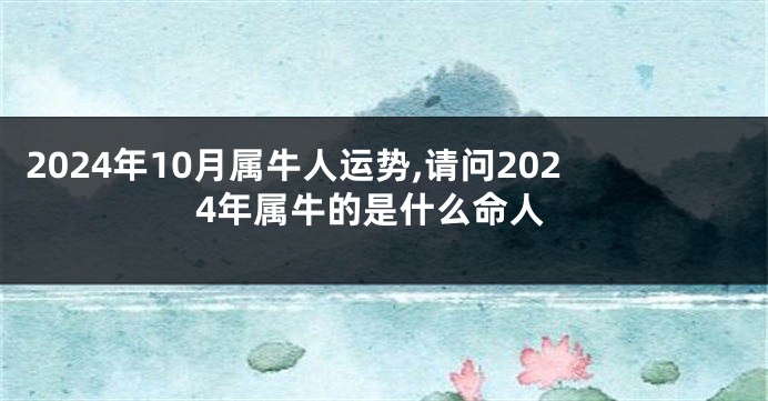 2024年10月属牛人运势,请问2024年属牛的是什么命人