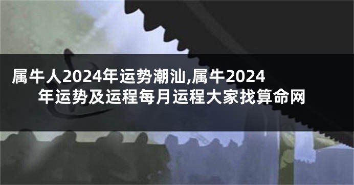 属牛人2024年运势潮汕,属牛2024年运势及运程每月运程大家找算命网