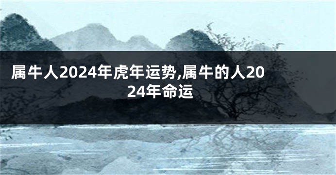 属牛人2024年虎年运势,属牛的人2024年命运