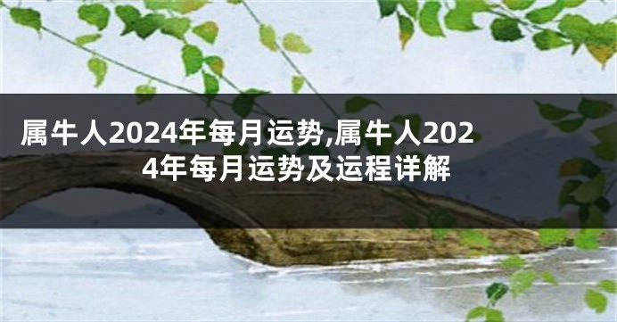 属牛人2024年每月运势,属牛人2024年每月运势及运程详解