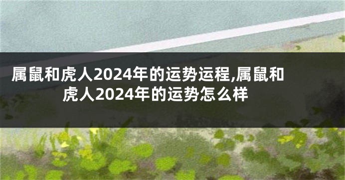 属鼠和虎人2024年的运势运程,属鼠和虎人2024年的运势怎么样