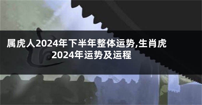 属虎人2024年下半年整体运势,生肖虎2024年运势及运程