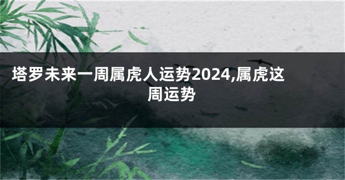 塔罗未来一周属虎人运势2024,属虎这周运势