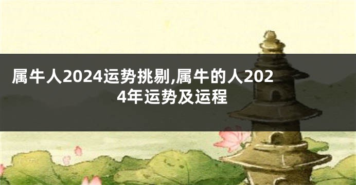 属牛人2024运势挑剔,属牛的人2024年运势及运程